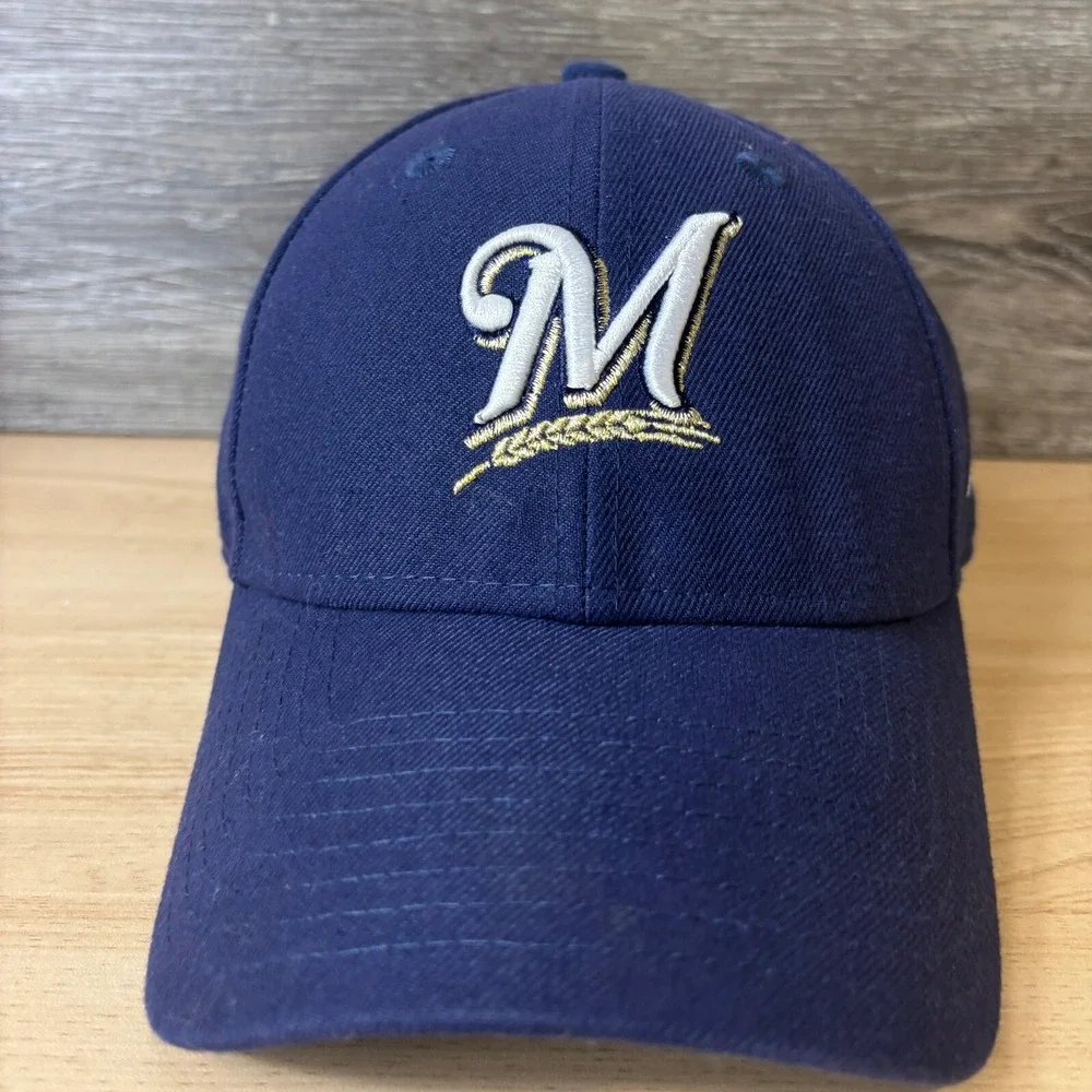 Milwaukee Brewers Hat‎ Cap Strap Back Blue MLB Baseball New Era Adjustable